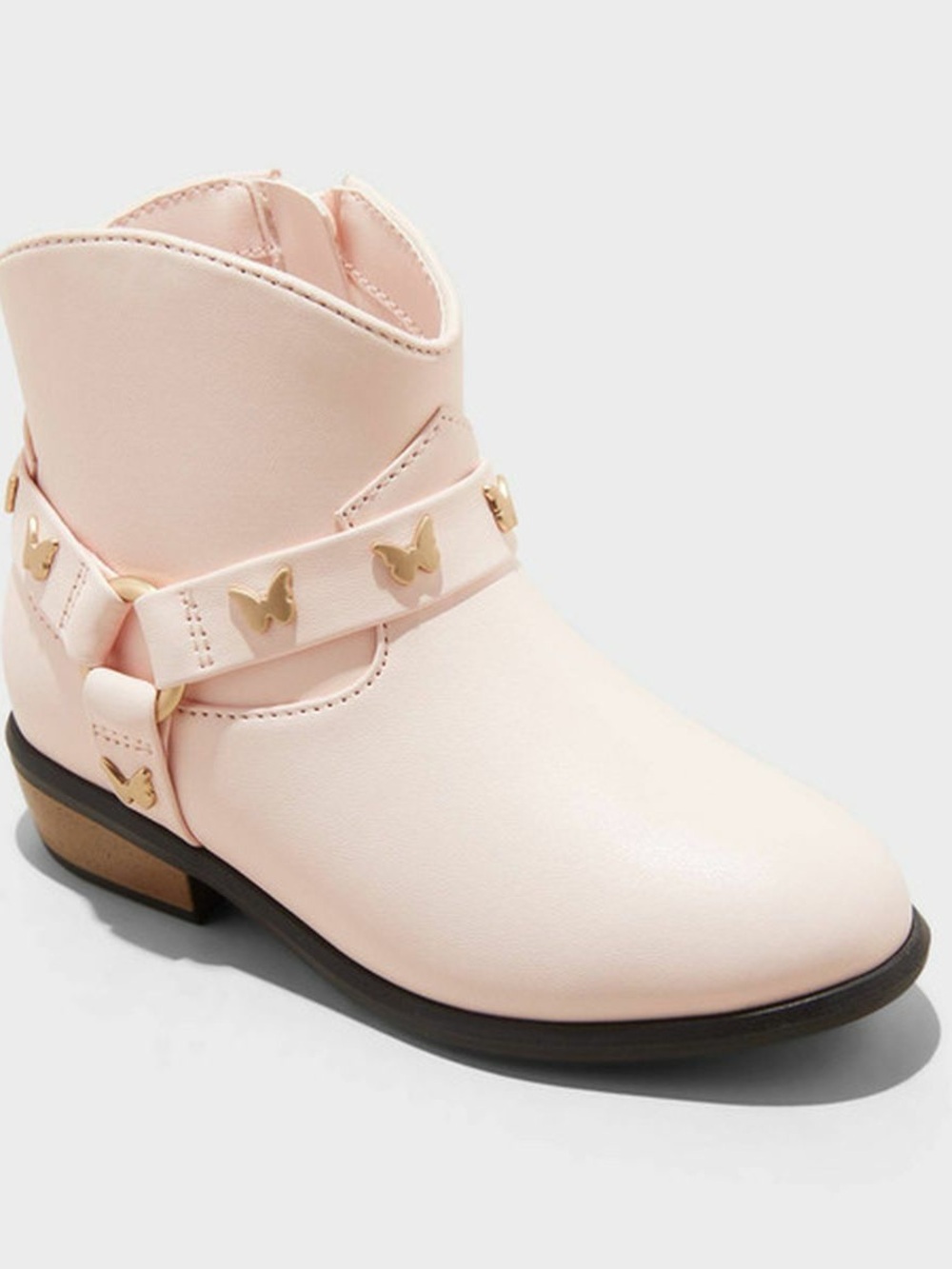 Cat & Jack Light Pink Butterfly Strap Ankle Boots